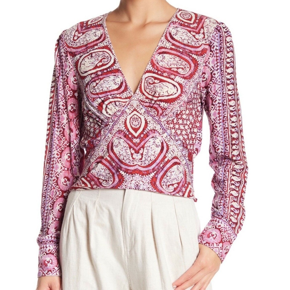 Free people paisley print long-sleeve blouse